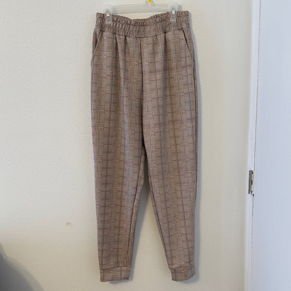 Women’s Tan Checkered Pants